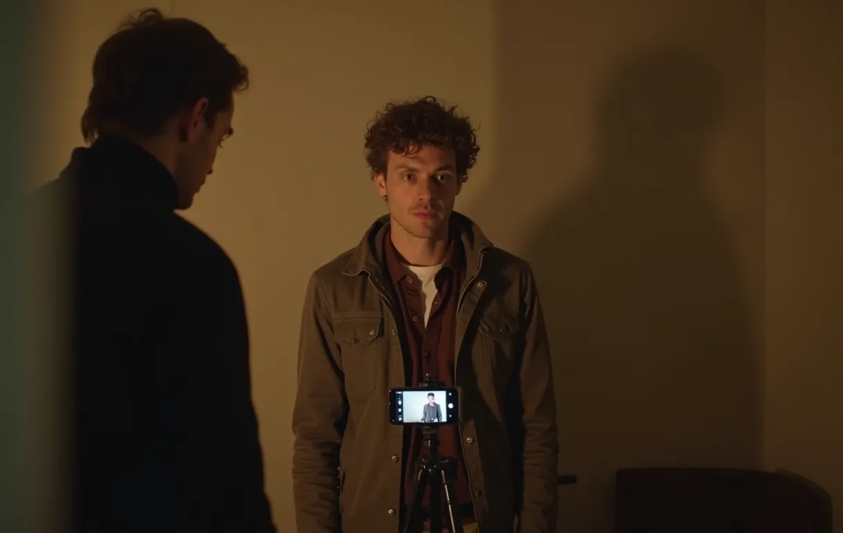 An actor performing to camera during a home self-tape