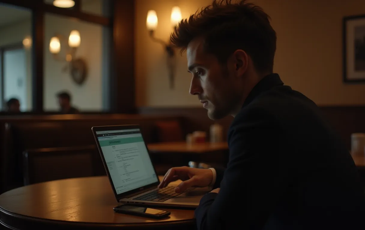 An actor self-submitting for roles on a laptop