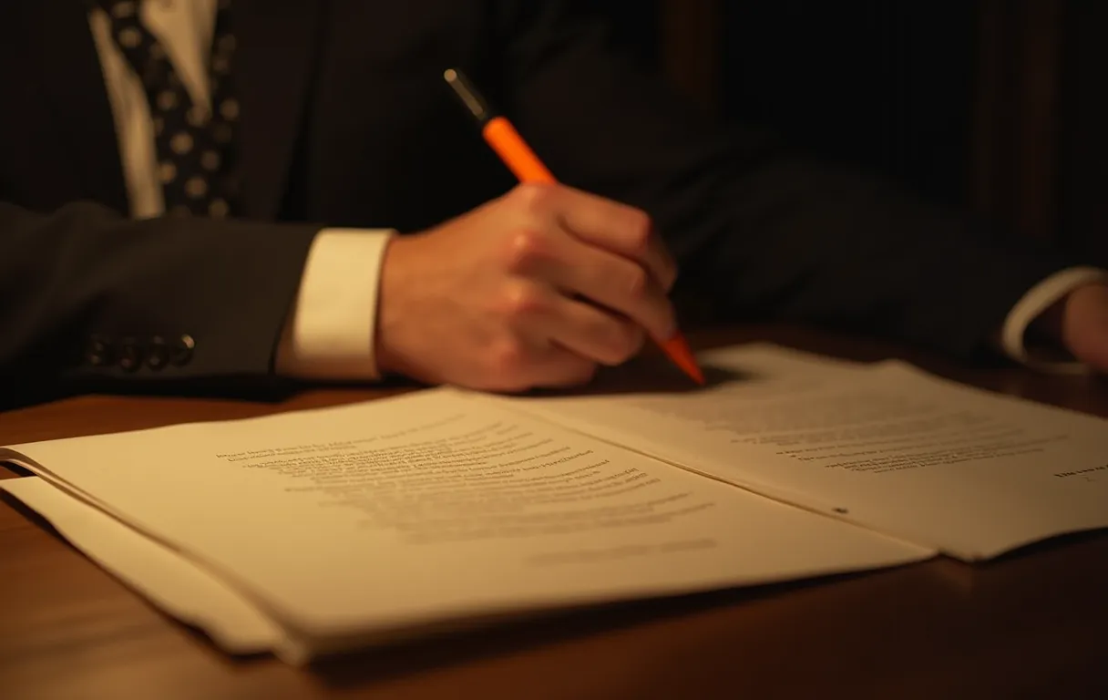 An actor studying audition sides with a highlighter and notes