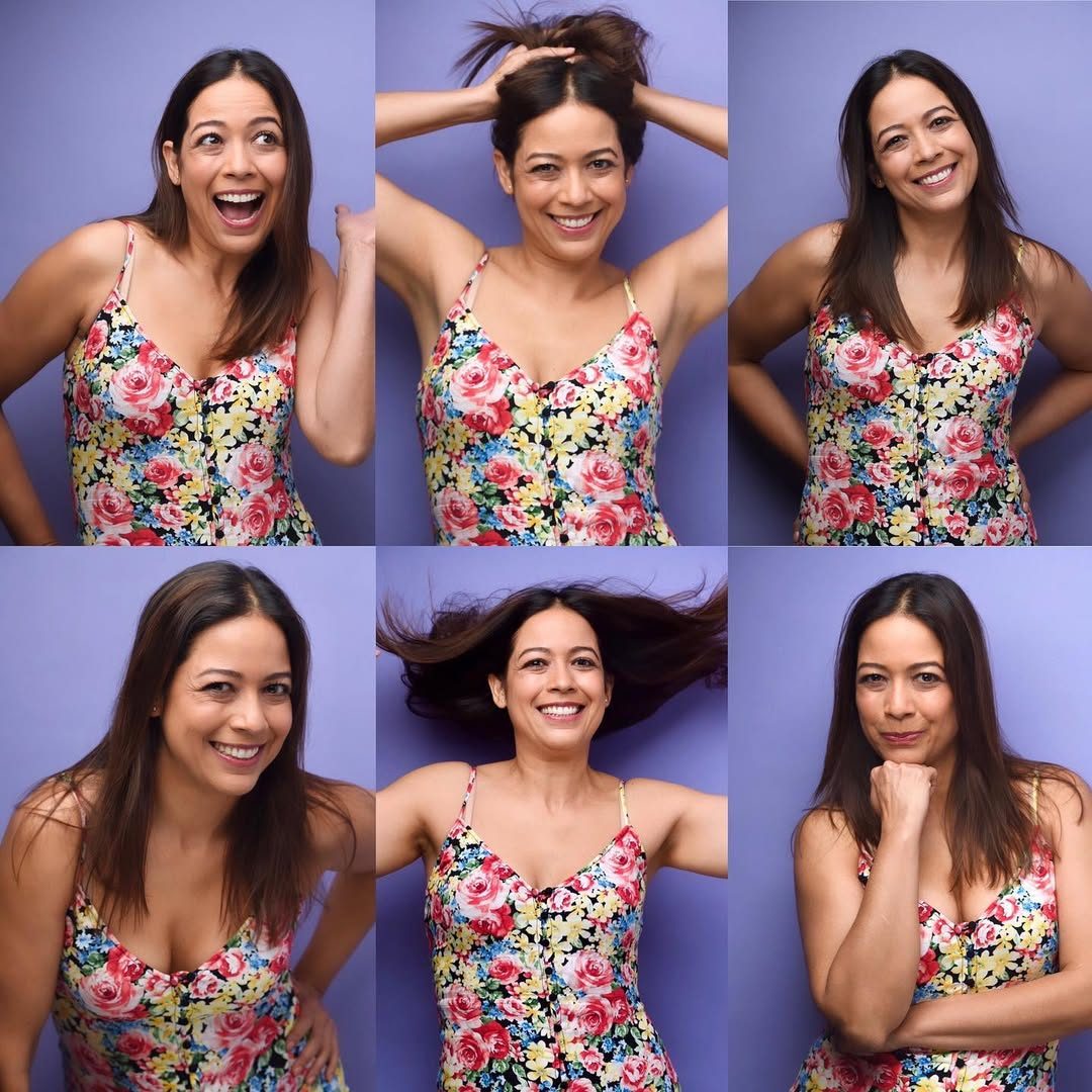 Gredivel Vasquez expression-range portraits — floral dress