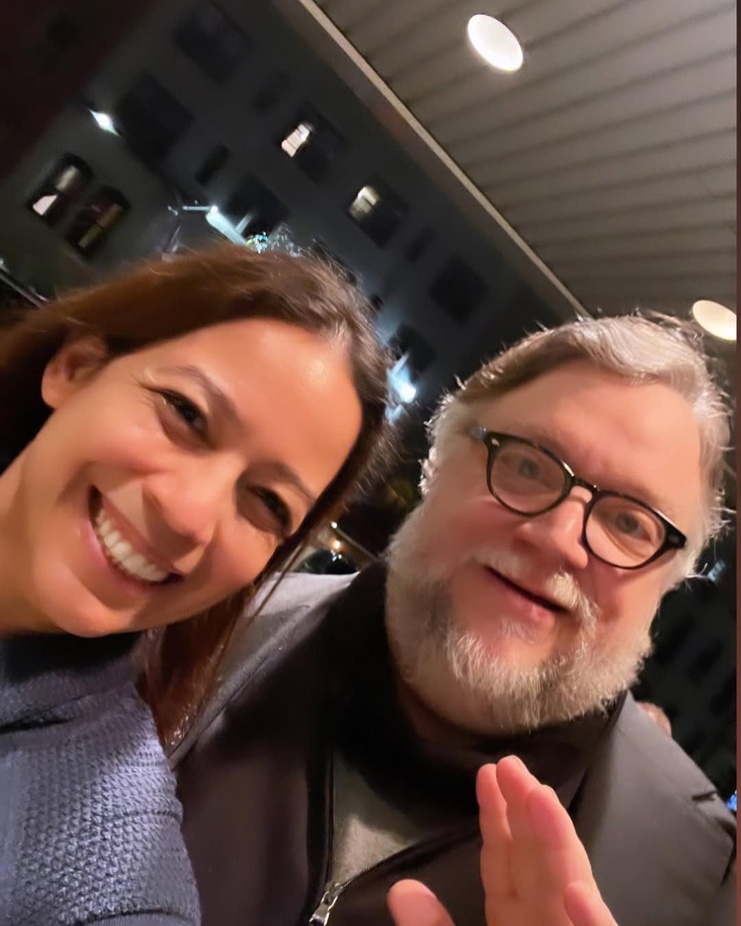 Gredivel Vasquez with director Guillermo del Toro