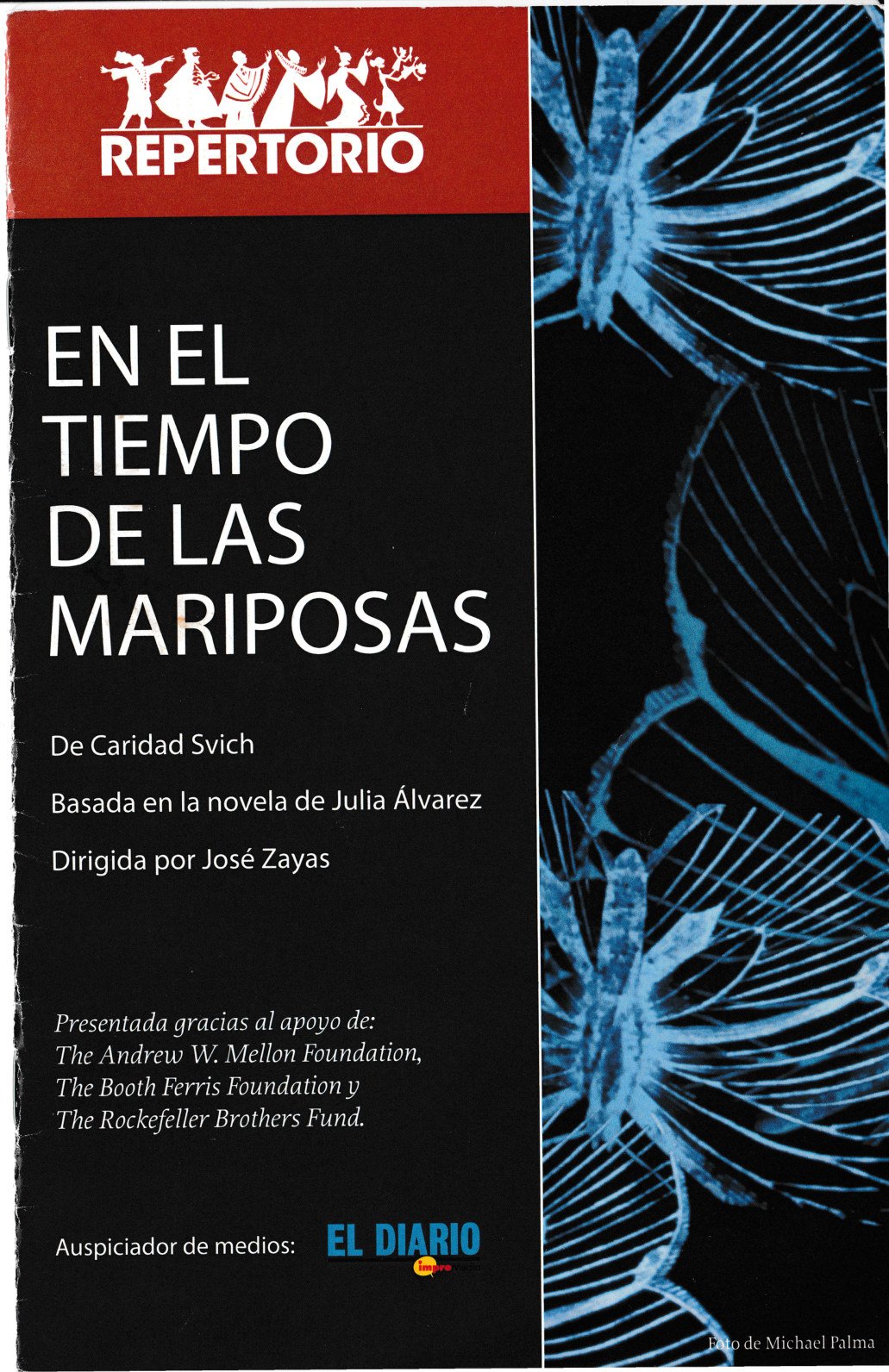En el tiempo de las mariposas playbill cover — Repertorio Español